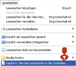 Lesezeichen wählen
