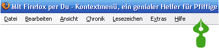 Kontextmenü Symbolleiste